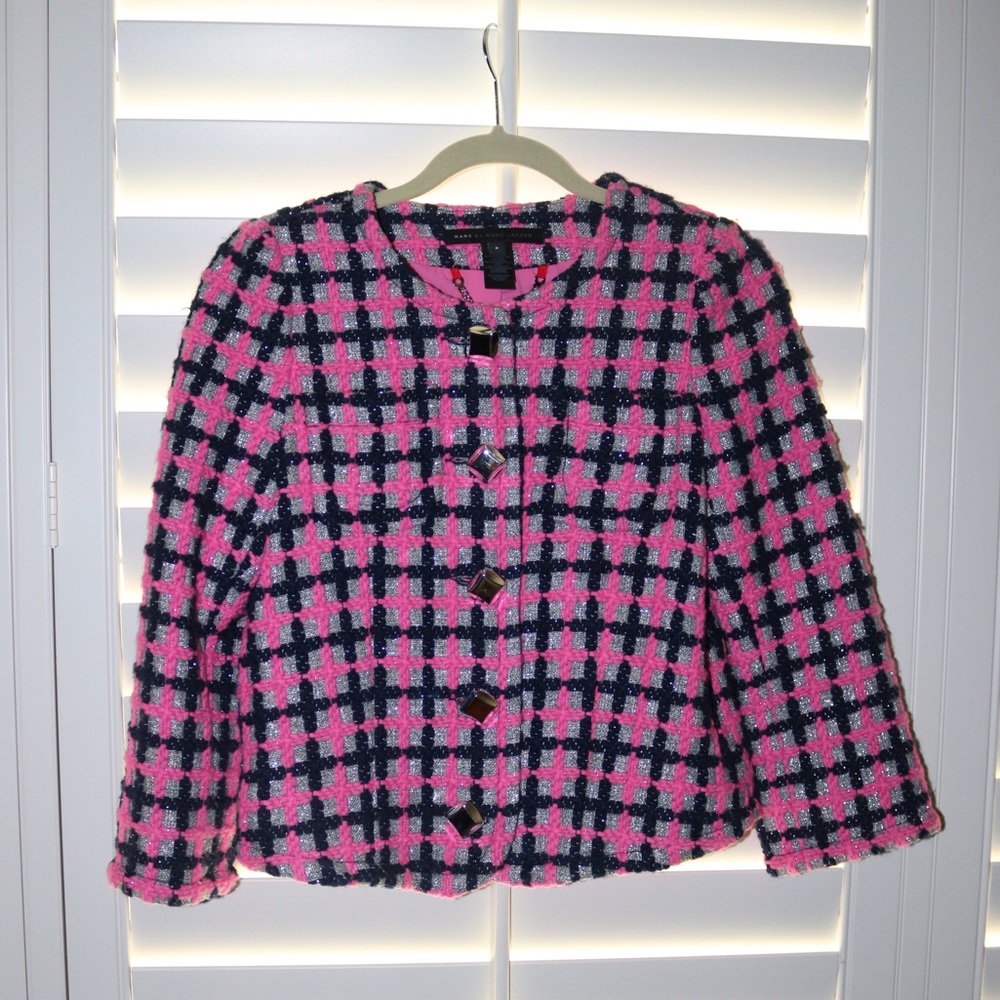 Marc by Marc Jacobs Pink and Black Tweed Jacket